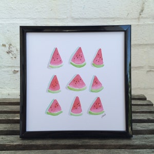 WATERMELON // Print of Original Watercolor Art, Wall Art, Kitchen Decor, Fruit Series, Instant Download