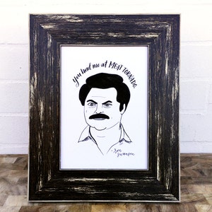 You Had Me at Meat Tornado - Ron Swanson from Parks and Rec - Print of Original Handlettering and Illustration, Wall Art, Instant Download