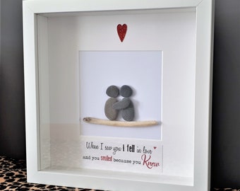 When I Saw You... Cornish Pebble Art Picture