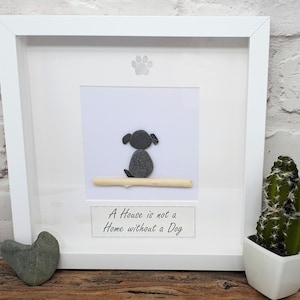 A House is not a Home without a Dog Cornish Pebble Art Picture image 1