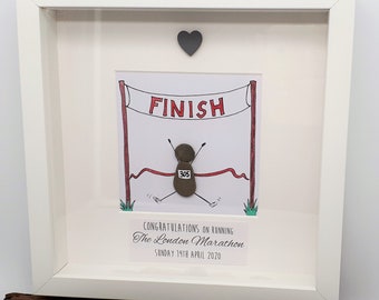 Marathon Runner - Cornish Pebble Art Picture