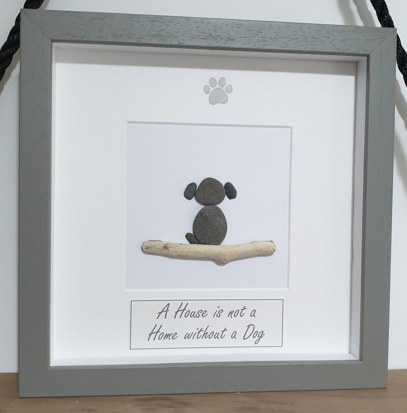 A House is not a Home without a Dog Cornish Pebble Art Picture image 2