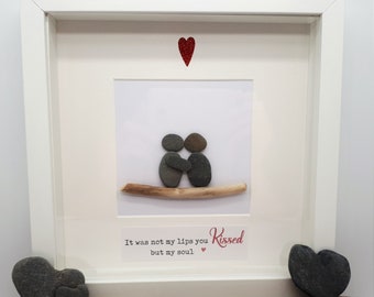 You Kissed my Soul - Cornish Pebble Art Picture