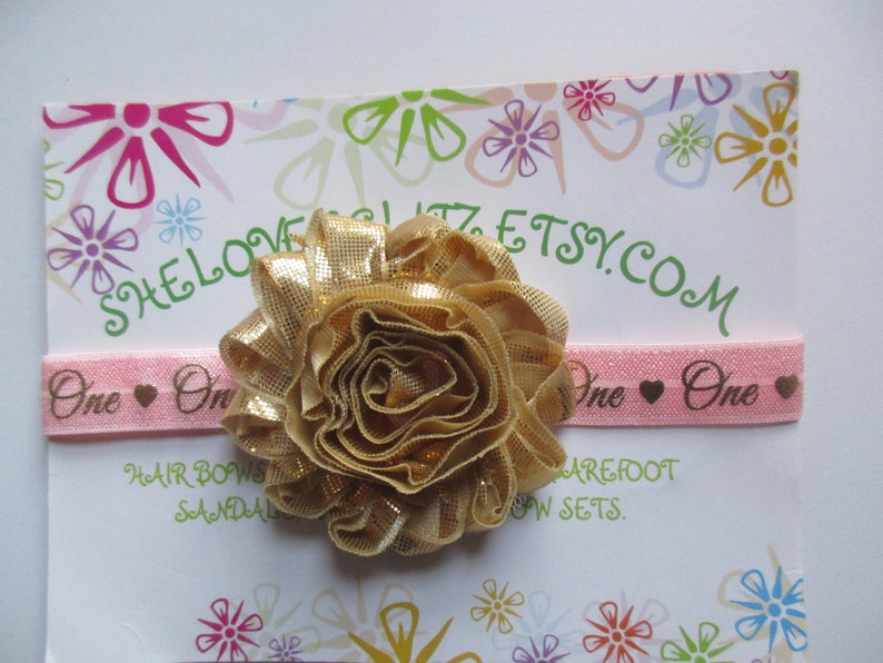 Pink and Gold 1st Birthday Headband First Birthday Headband Pink and Gold Baby Headband, Baby Girl Headband 1st Birthday Headband