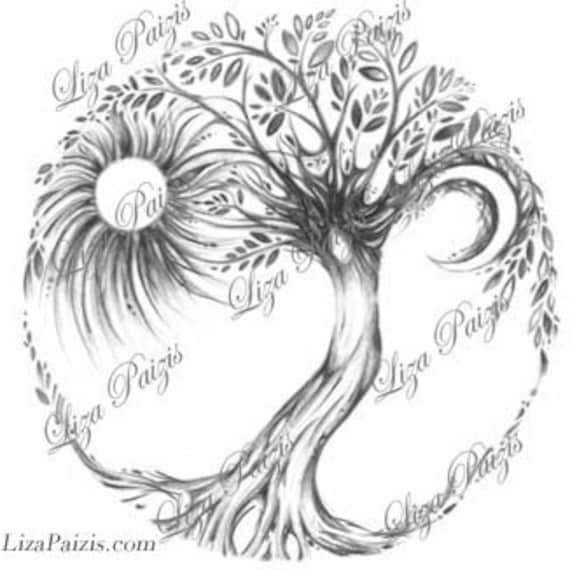 Albero Della Vita Disegno Tatuaggio Di Liza Paizis Originale Albero Disegno Disegno Customizable Disegno Dellalbero Genealogico