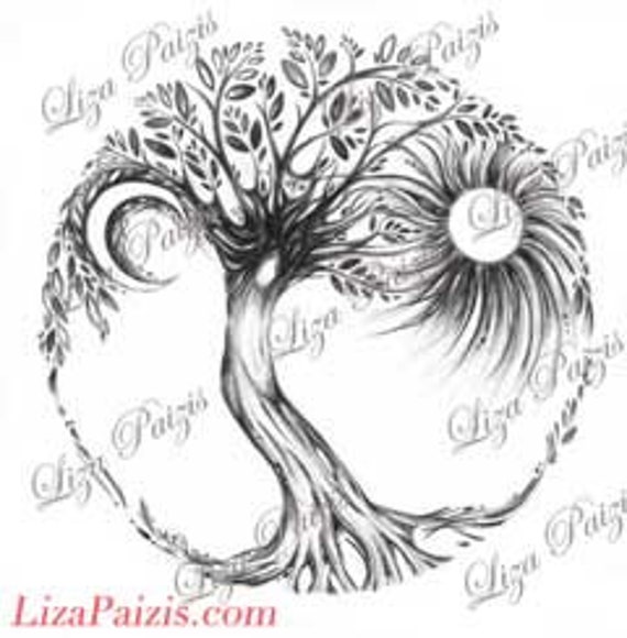 Tree of Life Tattoo Design by Liza Paizis Original Tree - Etsy Tree of Life Tattoo Design by Liza Paizis Original Tree - Etsy