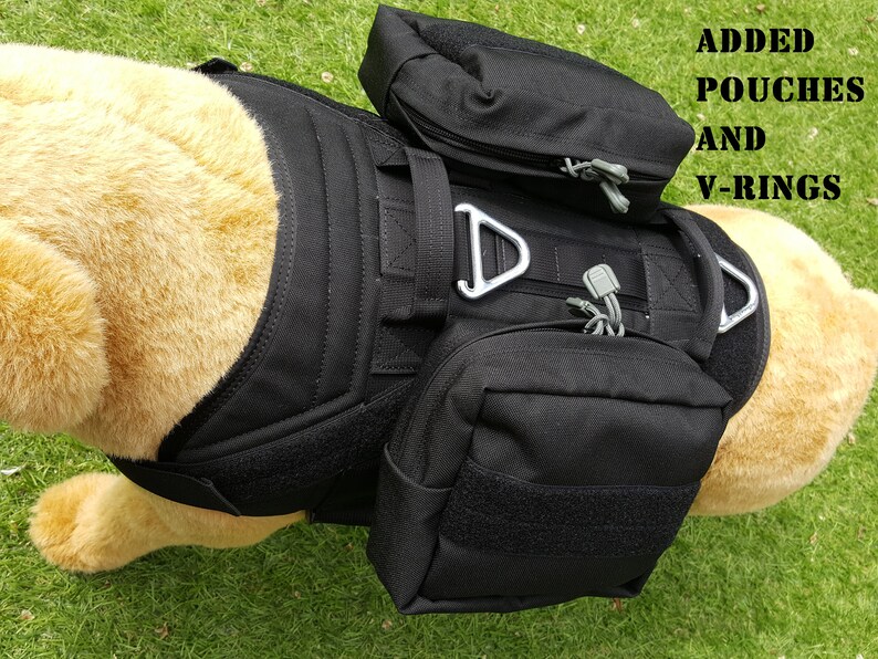 Dog backpack Heavy duty harness Service dog vest Etsy
