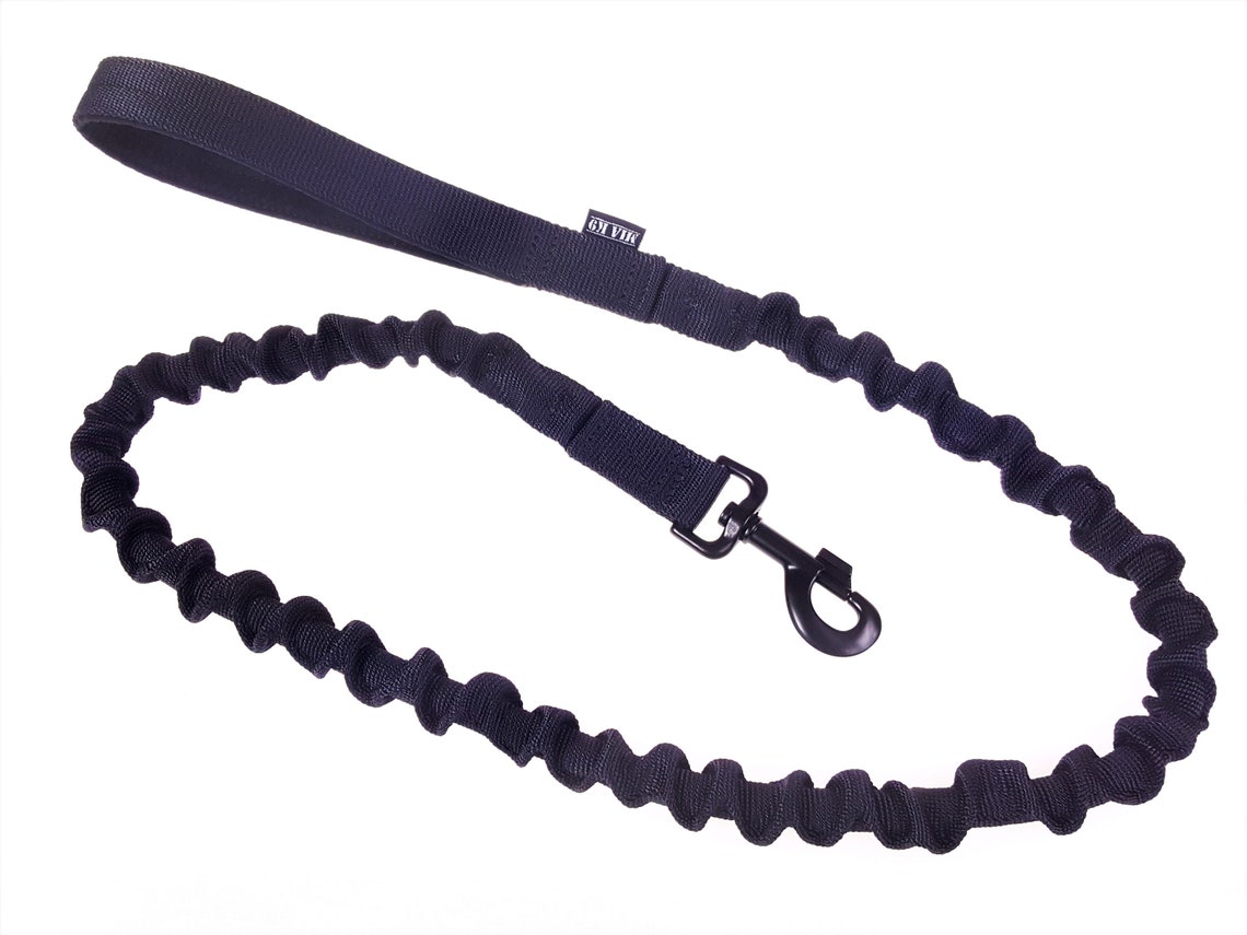 Tactical Bungee dog leash with handle Black classic Etsy