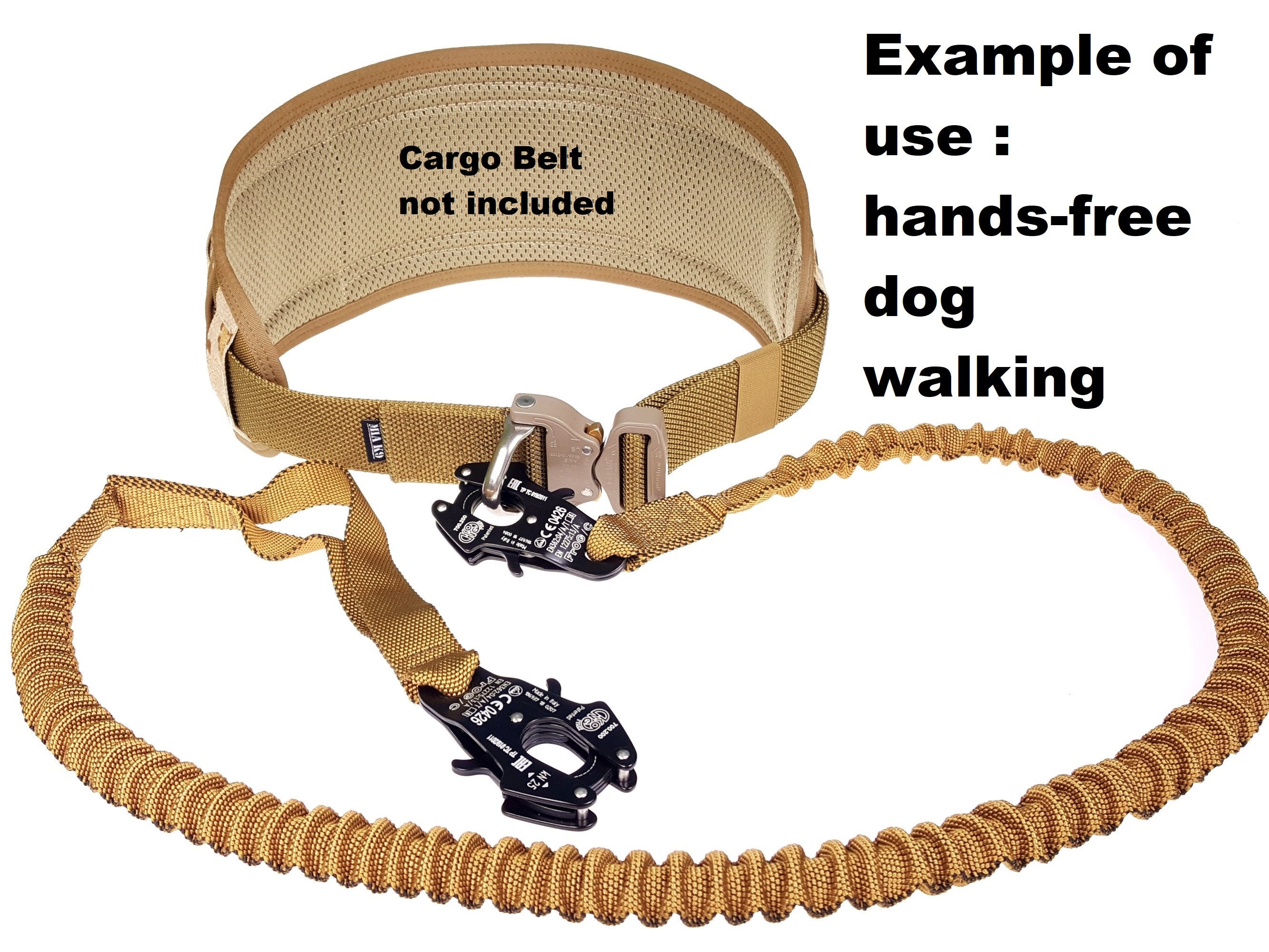 Tactical Bungee dog leash double ended Tan light Etsy