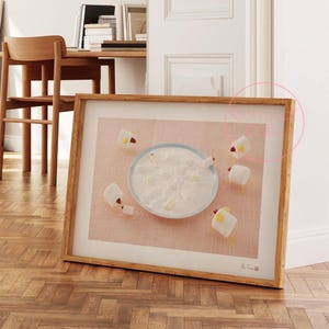 Marshmallow Schaf Familie Wandkunst - Perfektes Geschenk für Mama, süßes Baby Schaf trifft Eltern, Kawaii Kinderzimmer Wandkunst