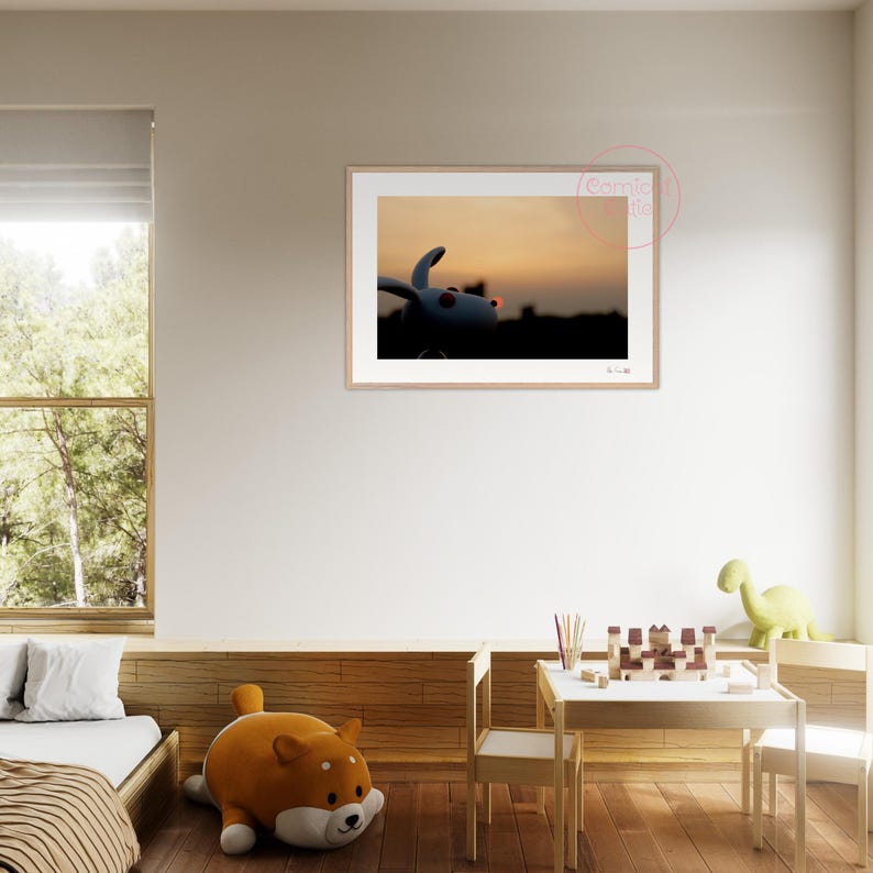 Sunset Bunny Unframed Wall Art - Perfect Gift for Rabbit Lover, Kawaii ...