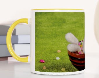 Speels konijn badend in een snoepbadmok - Perfect cadeau voor konijnenliefhebbers, keramische mok van 11 oz, fans van konijntjesmok, koffieliefhebbers