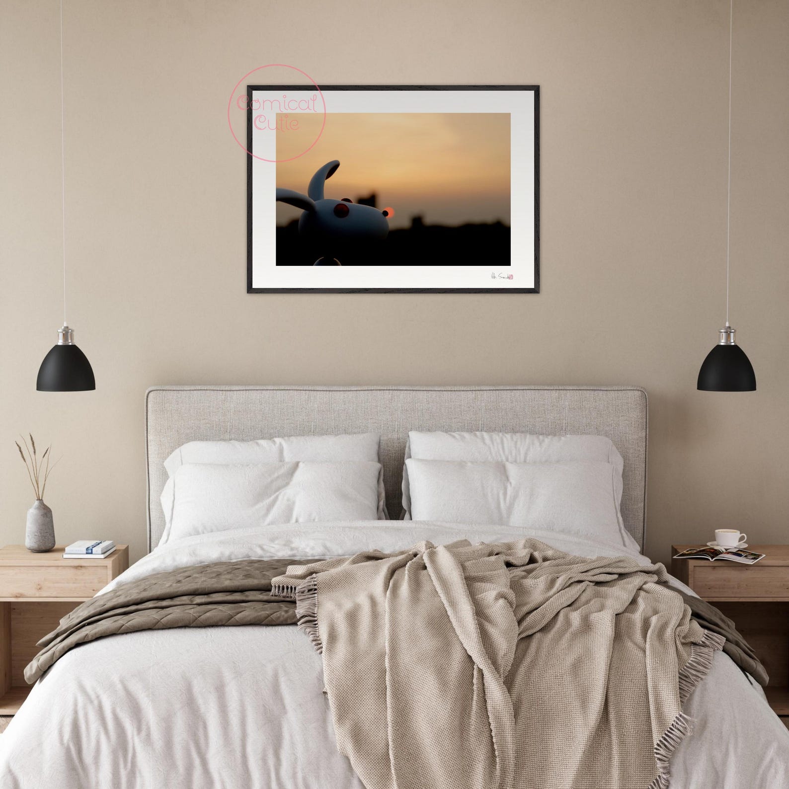 Sunset Bunny Unframed Wall Art - Perfect Gift for Rabbit Lover, Kawaii ...