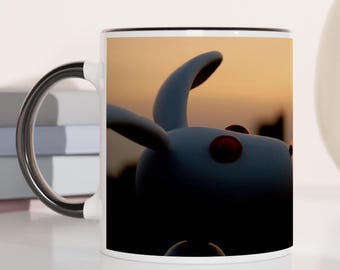 Sunset Bunny Mug - Perfect Gift for Rabbit Lovers, Ceramic 11oz Mug Cup, Bunny Mug Fans, Tea or Coffee Lovers