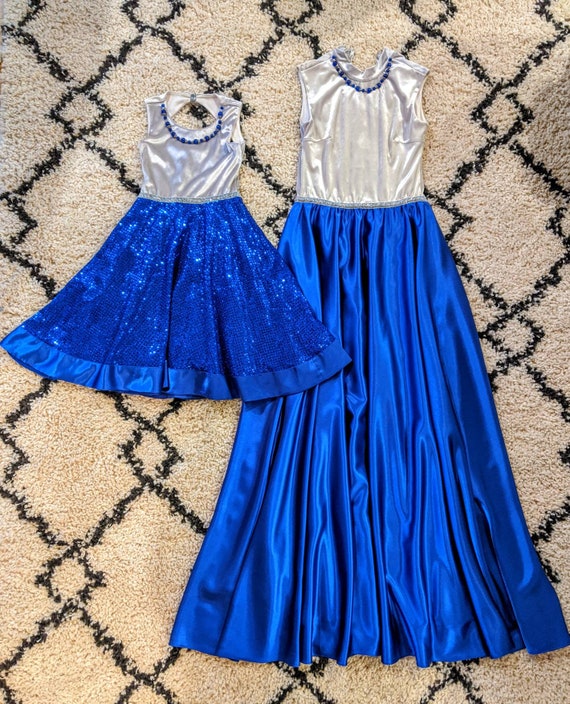 Mother Daughter matching dresses Mommy and Me open back gray/blue color dress Mother Daughter matching dresses Mommy and Me open back gray/blue color dress