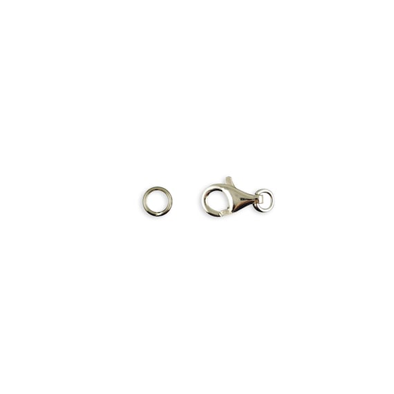1 Verschluss-Set Verschlüsse silber Kettenverschluss Ösen 2mm Karabiner Endteile
