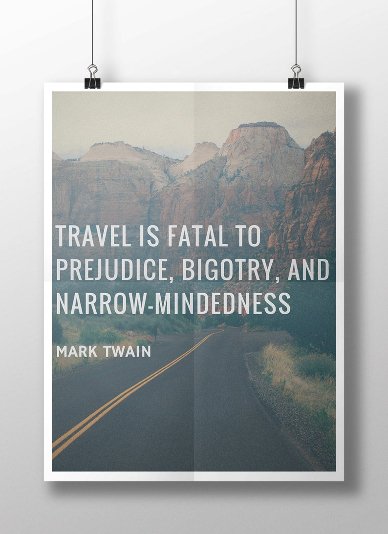 Mark Twain Travel Quote Printable 8 X 10 Instant Etsy