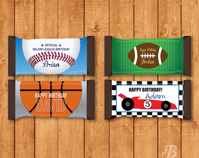 Customized Sports Candy Bar Wrapper for Hershey Bars You Print - Etsy