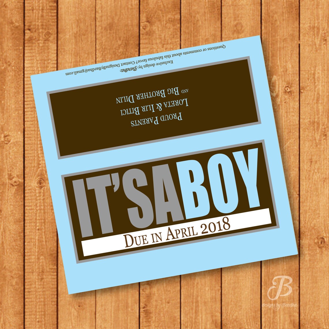 Customized Gender Reveal Candy Bar Wrapper for Hershey Bars - Etsy