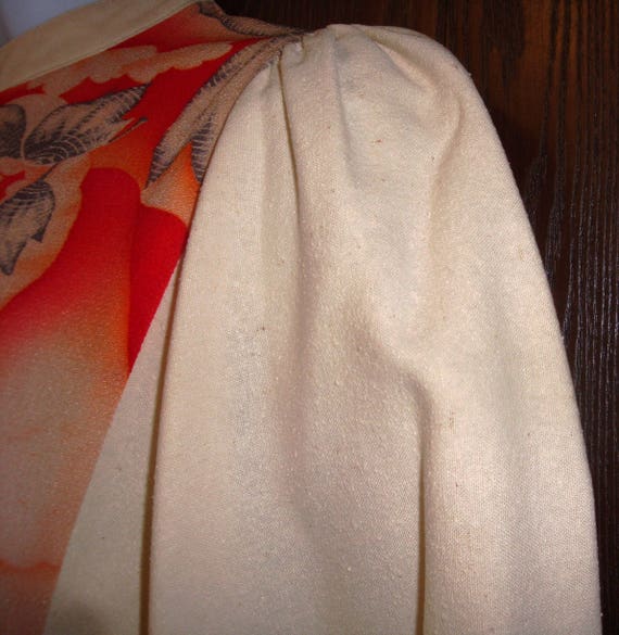 Unique, Vintage Raw & Crepe Silk Top w/ Dolman Sl… - image 3