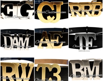 custom belt buckles with initials