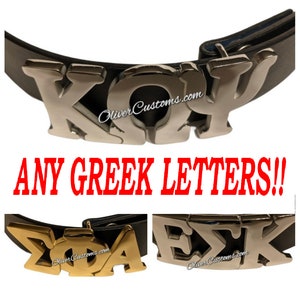 Griechischer Buchstabe Kundenspezifische Gürtelschnalle. Custom Fraternity Sorority Gürtelschnalle