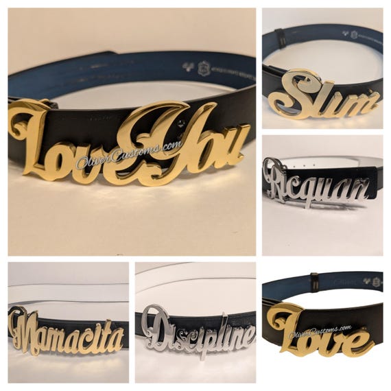 Custom Name Belt Buckle Personalized Monogram Script Cursive  display picture 1