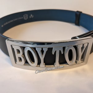 BOY TOY Madonna Old School Hip Hop Custom name belt Buckle:  Personalized Polished chrome silver Costume Cosplay