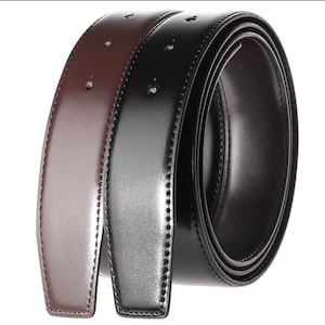 BLACK AND BROWN reversible Interchangeable leather belt strap. High Quality Luxury belt strap.