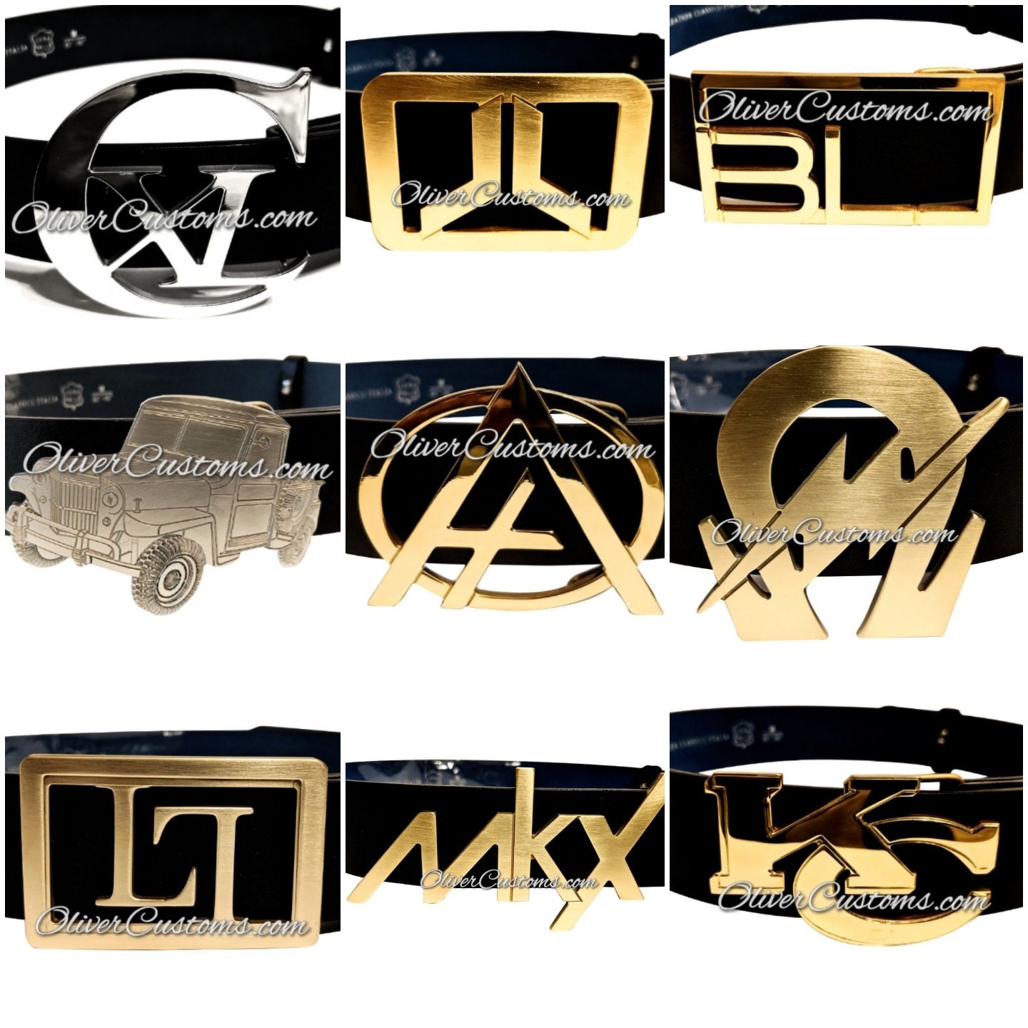 logo belt buckle