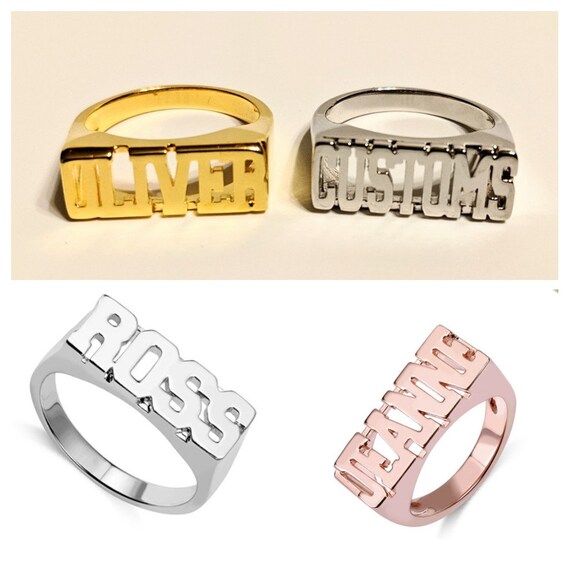 Block letter 2024 name ring