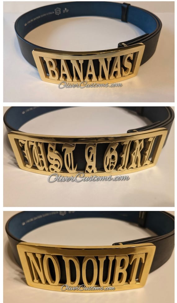 Bananas Gwen Stefani gold custom name belt buckle Bananas Gwen Stefani Custom name belt Buckle:Personalized  main image 3