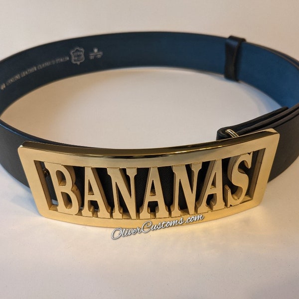 Bananas Gwen Stefani Old School Hip Hop Custom name belt Buckle:  Personalized Polished Gold Costume Cosplay