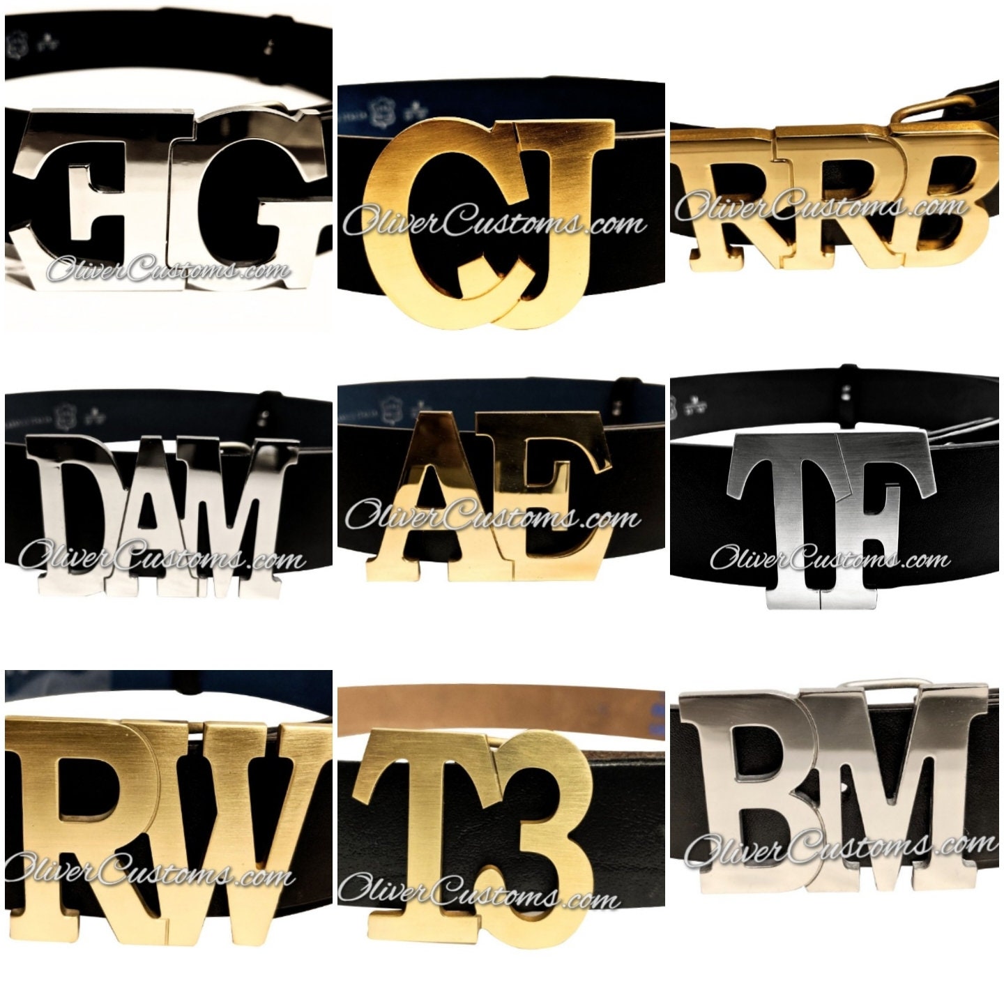 Personalized belt buckles initials Clearance
