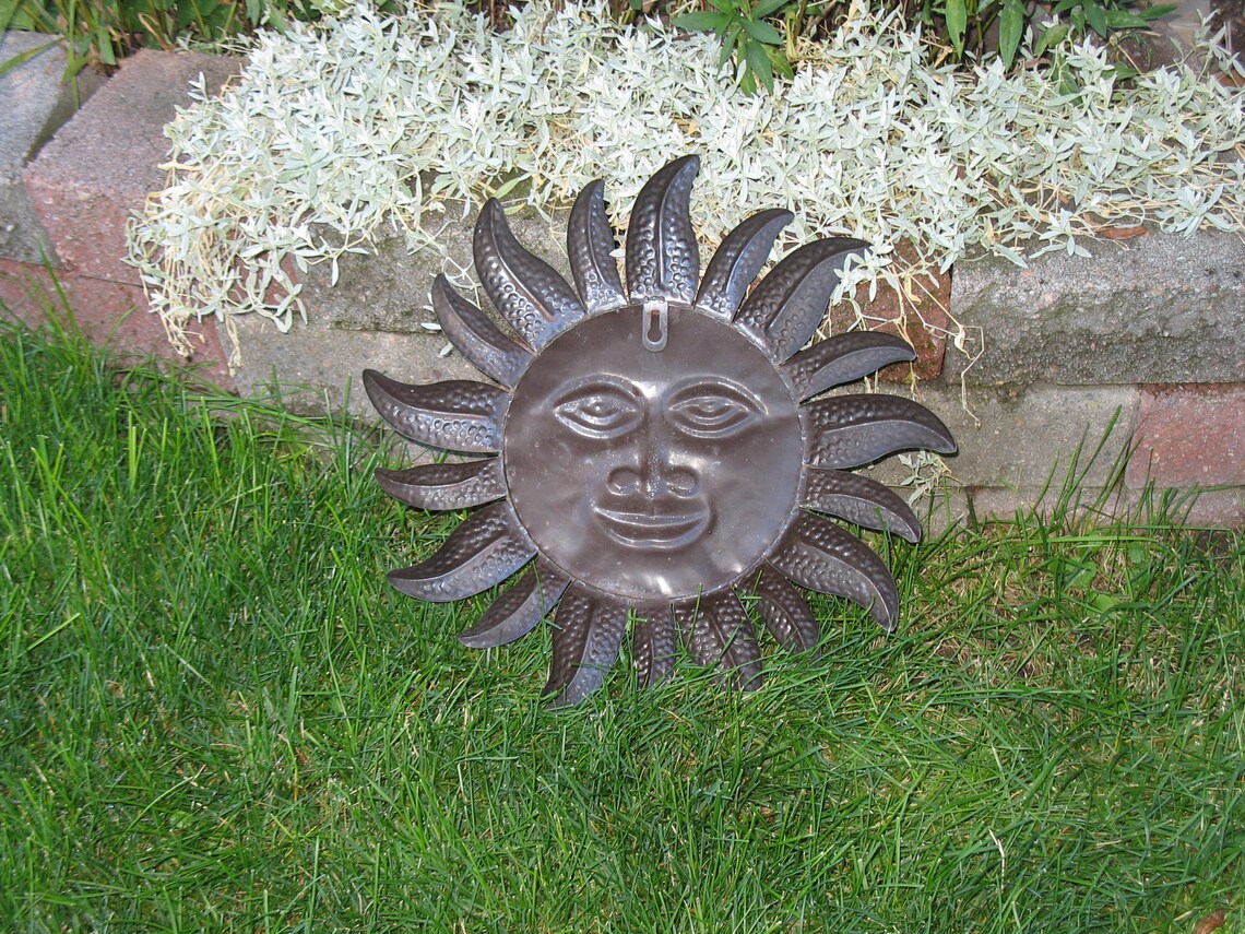 Metal Sun Art Wall Hanging Indoor Outdoor Metal Art Yard Art Etsy