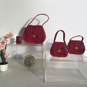 Set aus 4 Miniatur-Lederstücken