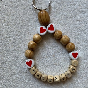 Valentines wristlet key chain