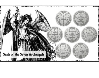 Guardian Angel Coin Set | 7 Talisman Collection for Protection & Guidance | Michael, Gabriel, Uriel, Zadkiel, Raphael, Thavael, Samael