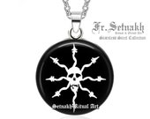 Frater Setnakh - Fraternitas Occultum - logo pendant - Chaos Magick, skull necklace, occult pendant, magick talisman, amulet, dark art #539