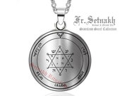 Second pentacle of Jupiter pendant, talisman for acquiring glory, honors, riches, and tranquility of mind, Solomon Seal necklace #103