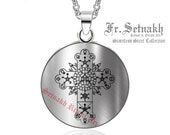 Rosicrucian cross & rose, stainless steel pendant, occult pendant, ritual necklace, magic talisman, esoteric jewelry, ceremonial magick #147