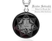 OMEN ANTIQUITATUM pendant, John Dee Necronomicon talisman, Necronomicon Magick, the Elder Sign symbol necklace, Lovecraft, occult art #NEC7