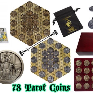 Collection de 78 pièces de tarot inspirées du jeu Rider-Waite-Smith - Cadeau divinatoire pour les tarologues