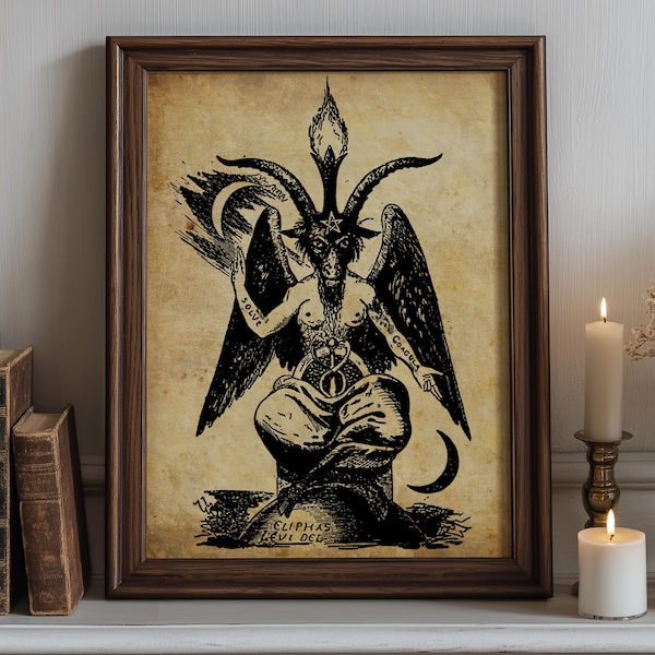 Baphomet Goat Poster, Eliphas Levi Print, Occult Altar Decor #2
