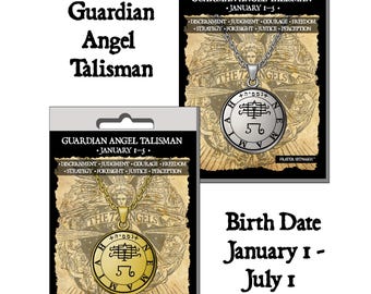 Guardian / Birth Angel Talisman -  January 1 - July 1 - Spiritual Jewelry Gift for Birthday