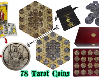 78 Tarot Coins Collection Inspired by Rider-Waite-Smith Deck  - Divination Gift for Tarot Readers