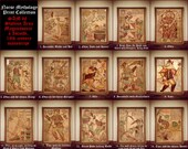 Norse Mythology art, Odin print, Loki poster, Thor, Hel,  Nordic print, Scandinavian poster, Icelandic manuscript, Iceland, viking art  #510