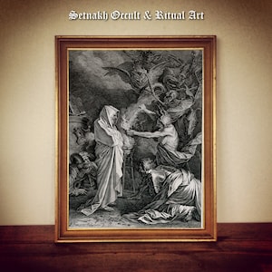 Witch of Endor Art Print, Saul and Samuel, Occult Pagan Home Decor #W24