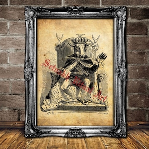 Moloch print, Molech art, occult antique print, medieval satanic poster, magic gift, gothic home decor, Satan #526.1
