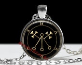5 MARBAS demon seal pendant, Goetia sigil necklace, Lemegeton jewelry, Lesser Key, occult pentacle, summoning demons ritual amulet 104.5
